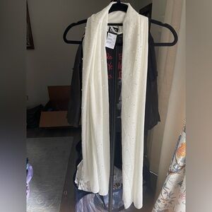 INC International Concepts White Beaded Scarf